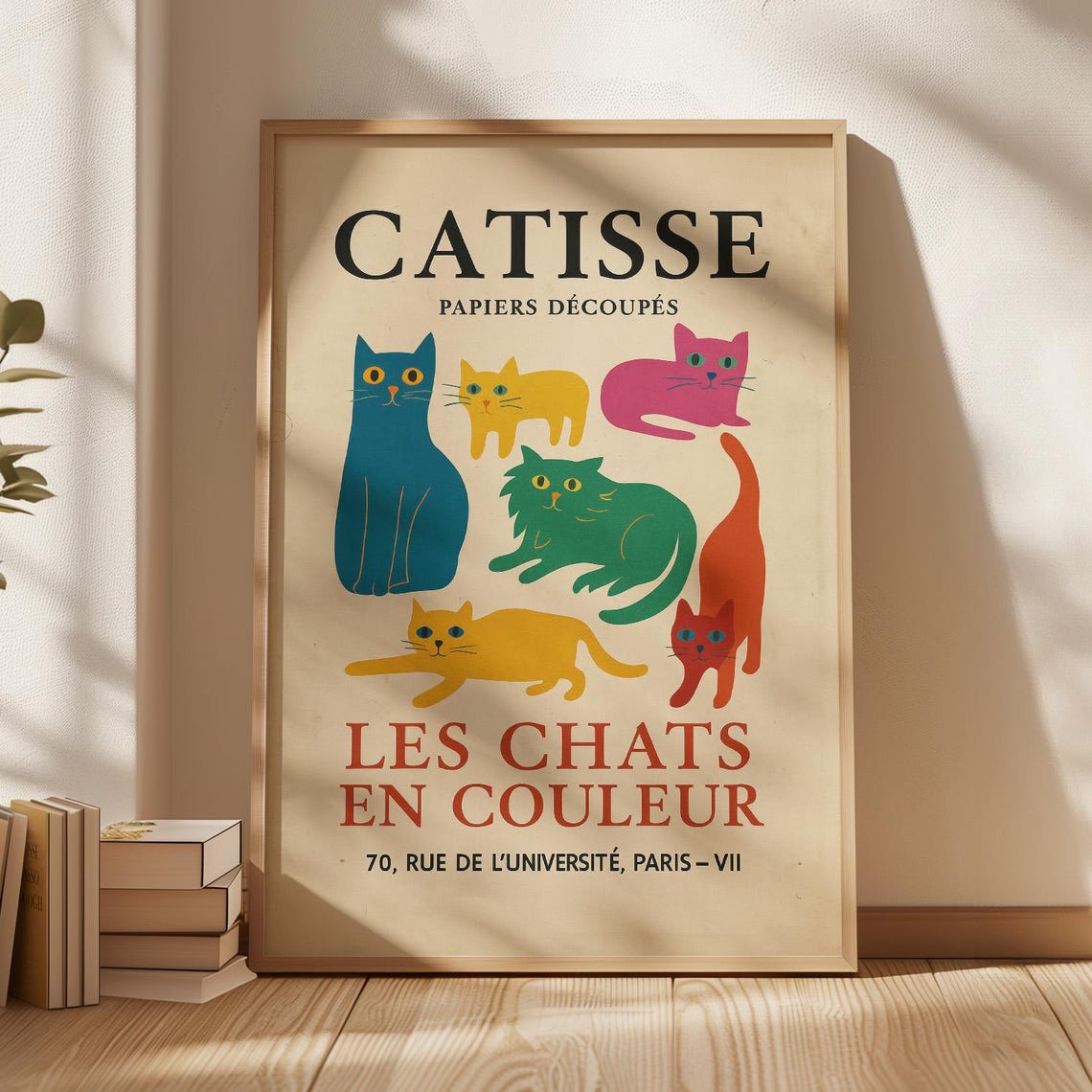 Catisse Les Chats En Couleur Colorful Cats Paris Exhibition Poster