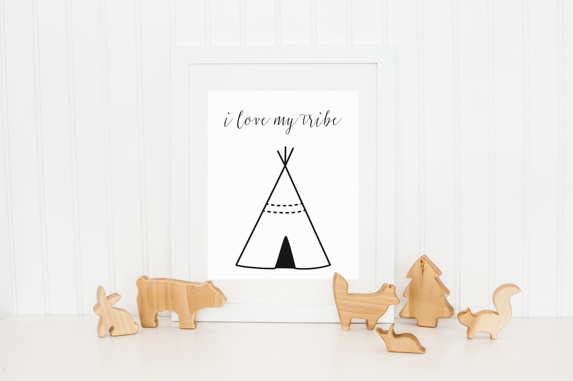 I Love My Tribe Art Print, Tribal Nursery Decor