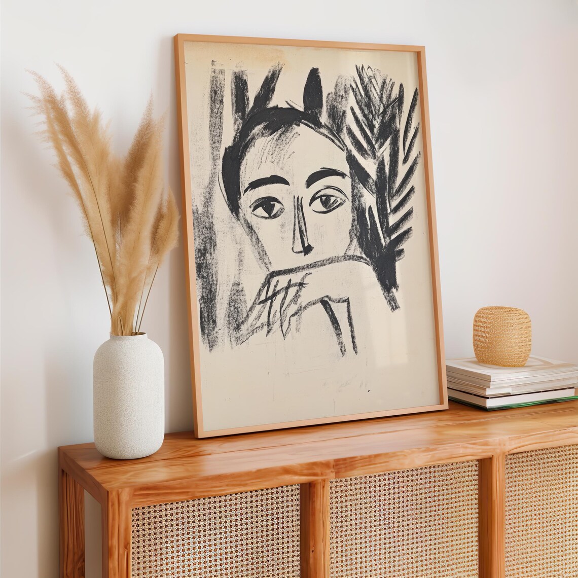 Reflective Woman Abstract Portrait Black Ink Modern Minimalist Poster - Image 6