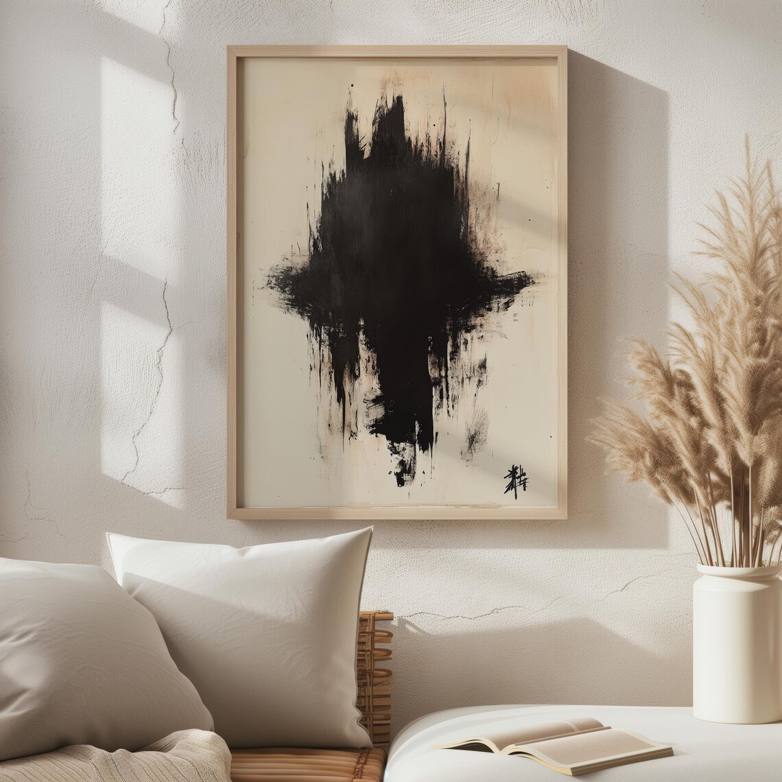 Abstract Black Inkblot Splatter Minimalist Monochrome Wall Art Poster - Image 5