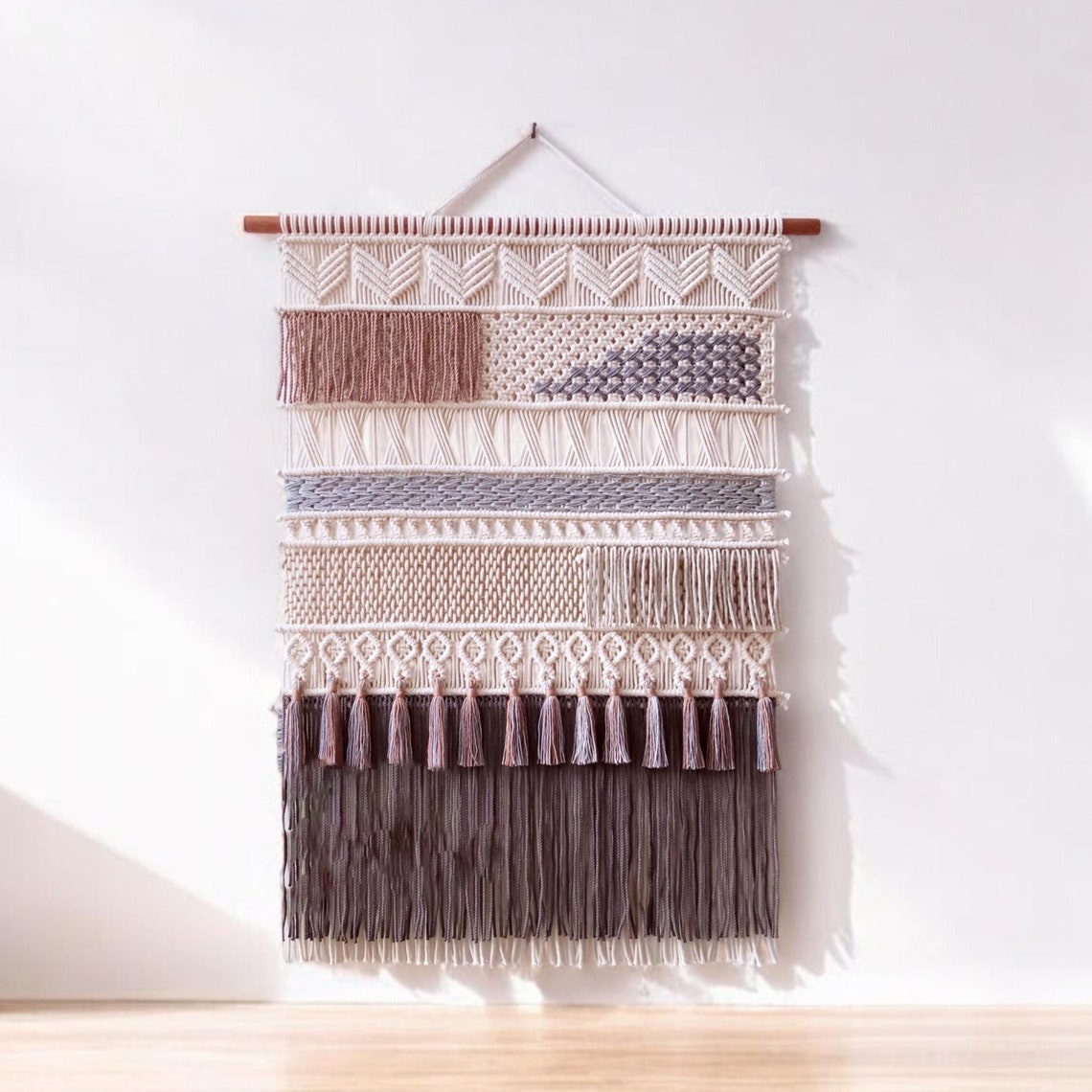 Macrame Wall Hanging Macraweaves Bohemian Decoration Woven Wall Hanging Macrame Mural Housewarming Gift Headboard Decor Handmade Gift