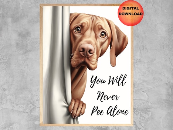 Vizsla Bathroom Print, Funny Dog Poster