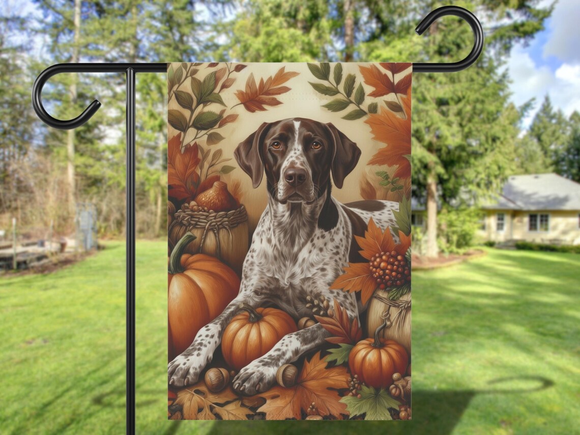 GSP Fall Garden Flag, Vintage Cottage Core Pumpkin House