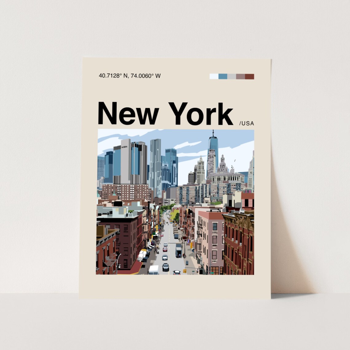 New York Minimalist Mid-Century Travel Poster