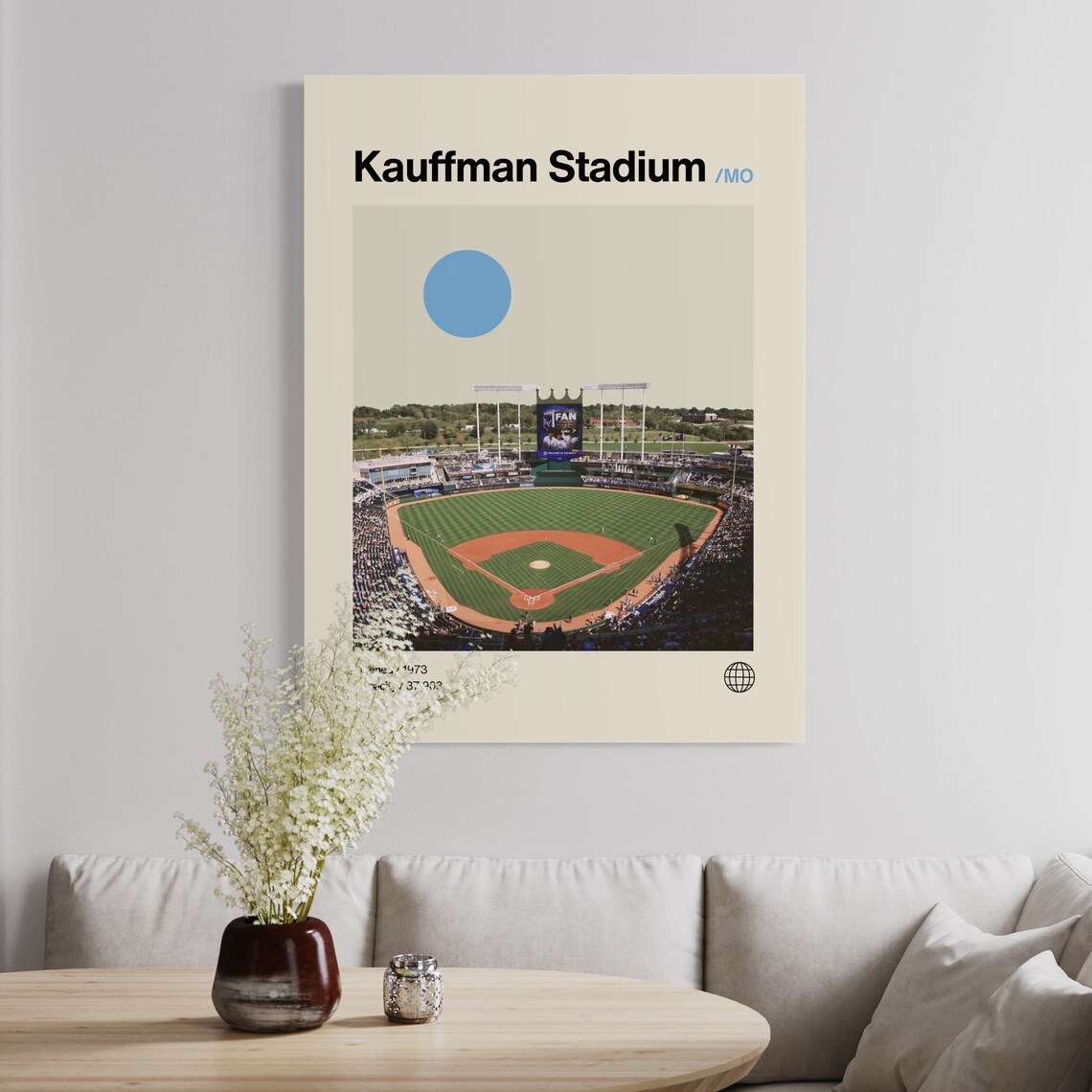 Kauffman Stadium Royals Minimalist Art Print - Image 3