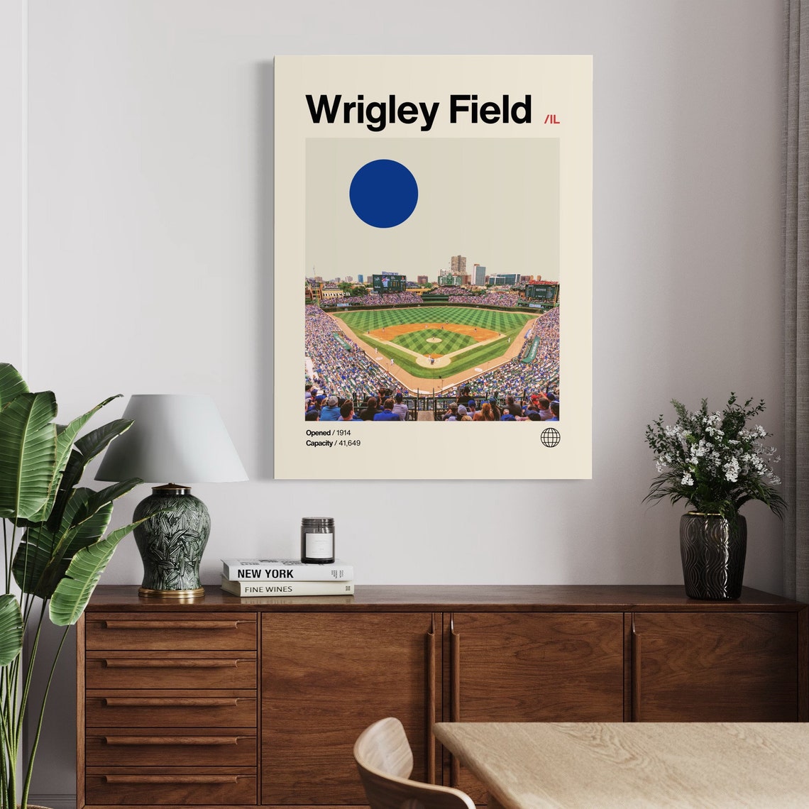 Wrigley Field Chicago Cubs Baseball Home Minimalist Stadium Poster Art - Image 3
