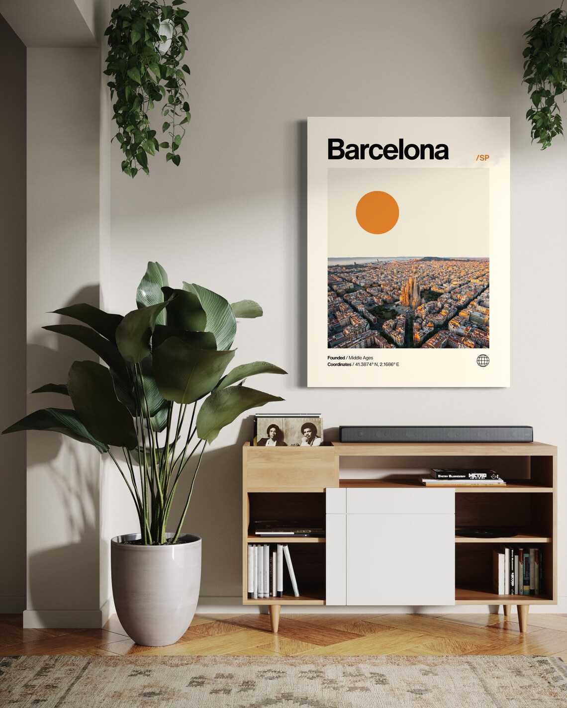 Barcelona Minimalist Mid-Century Travel Poster - Image 2