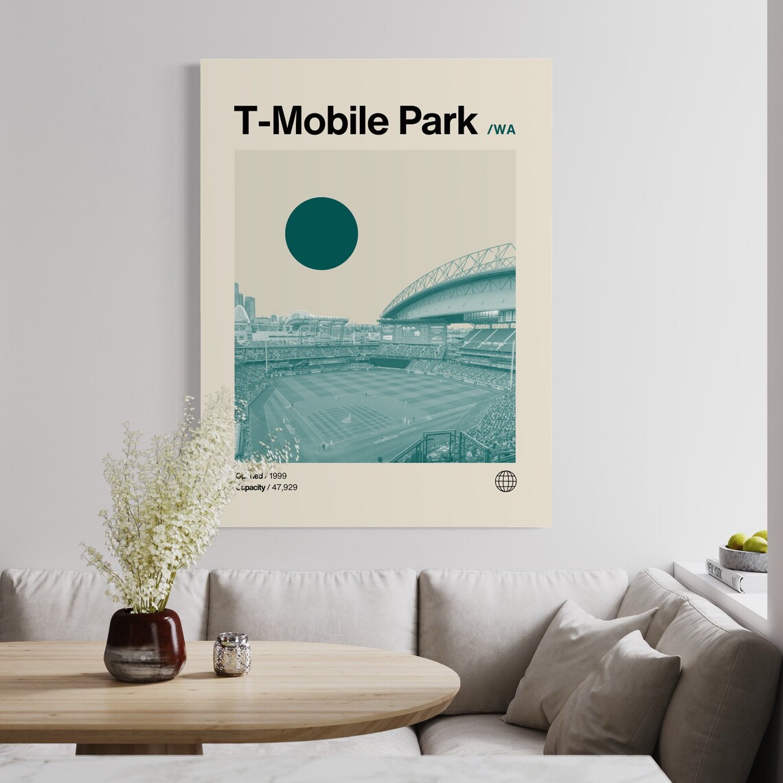 T Mobile Park Mariners Minimalist Mid-Century Art Print - Image 2