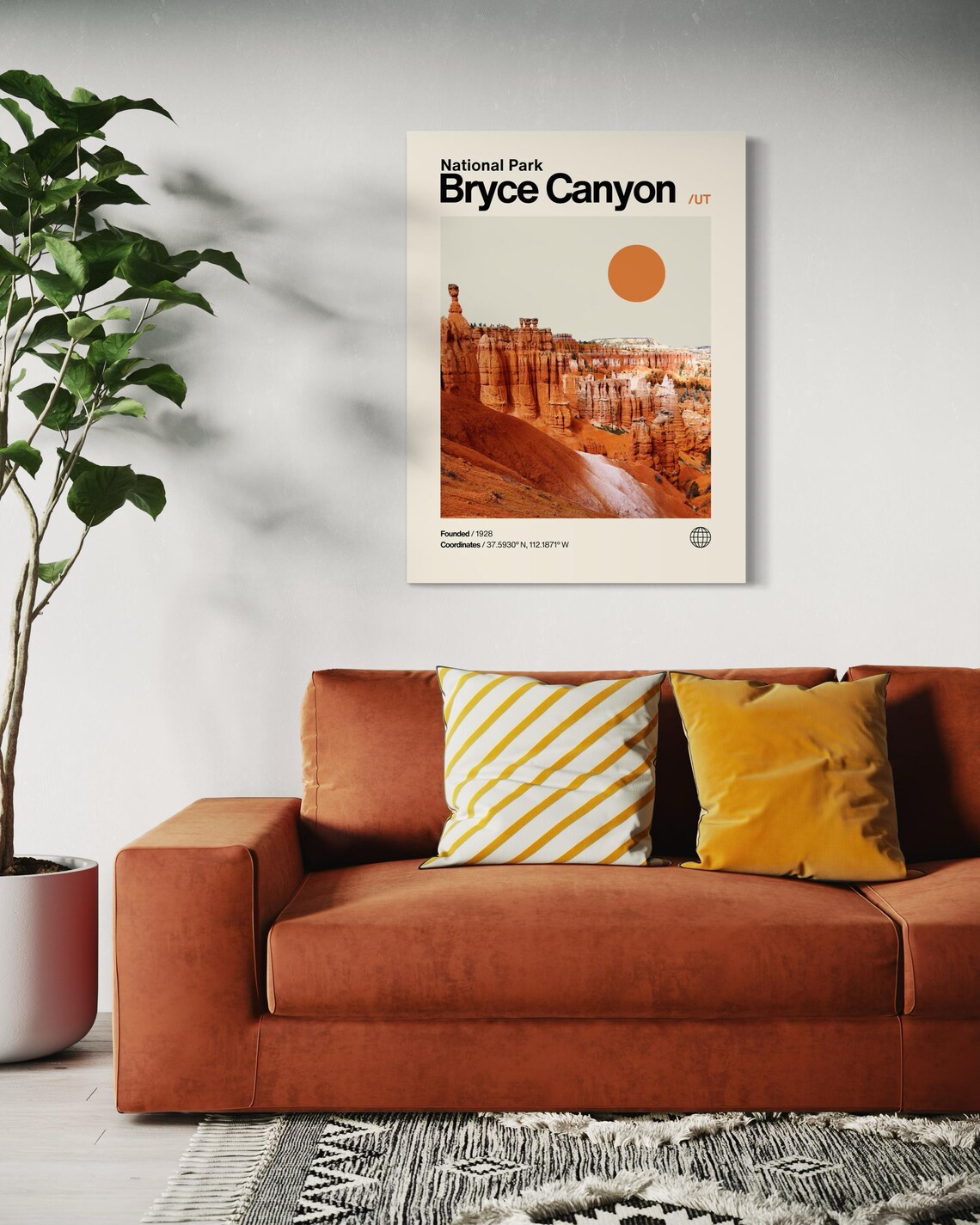 Bryce Canyon Utah Hoodoo Amphitheater Helvetica Travel Poster - Image 2