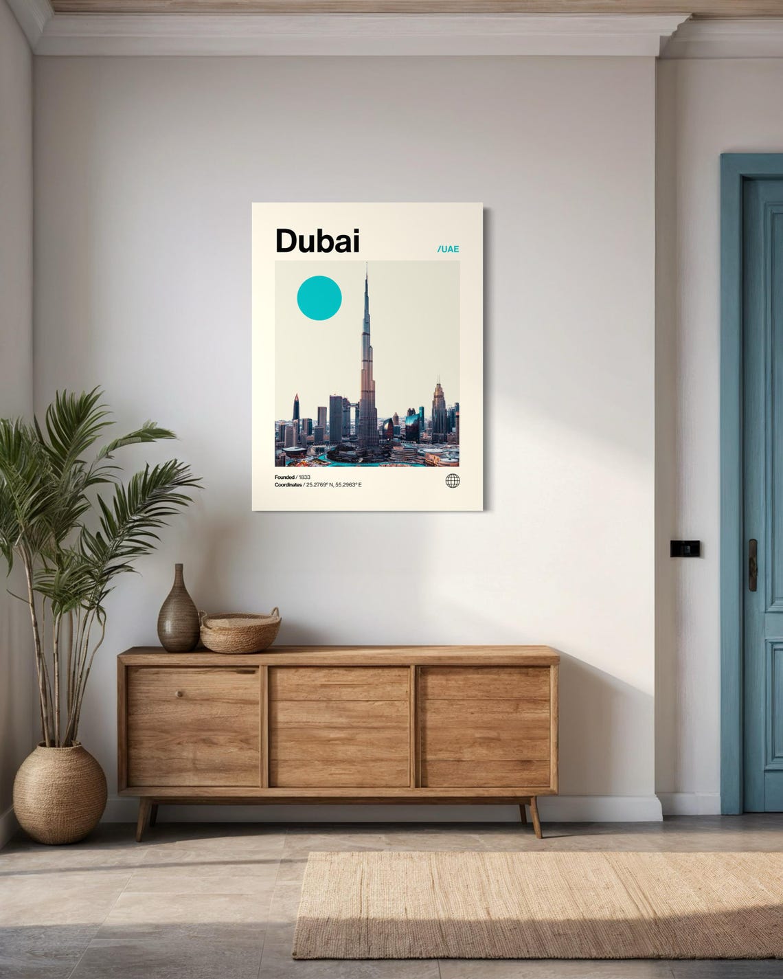 Dubai UAE Burj Khalifa Skyline Photo Minimalist Travel Poster - Image 2