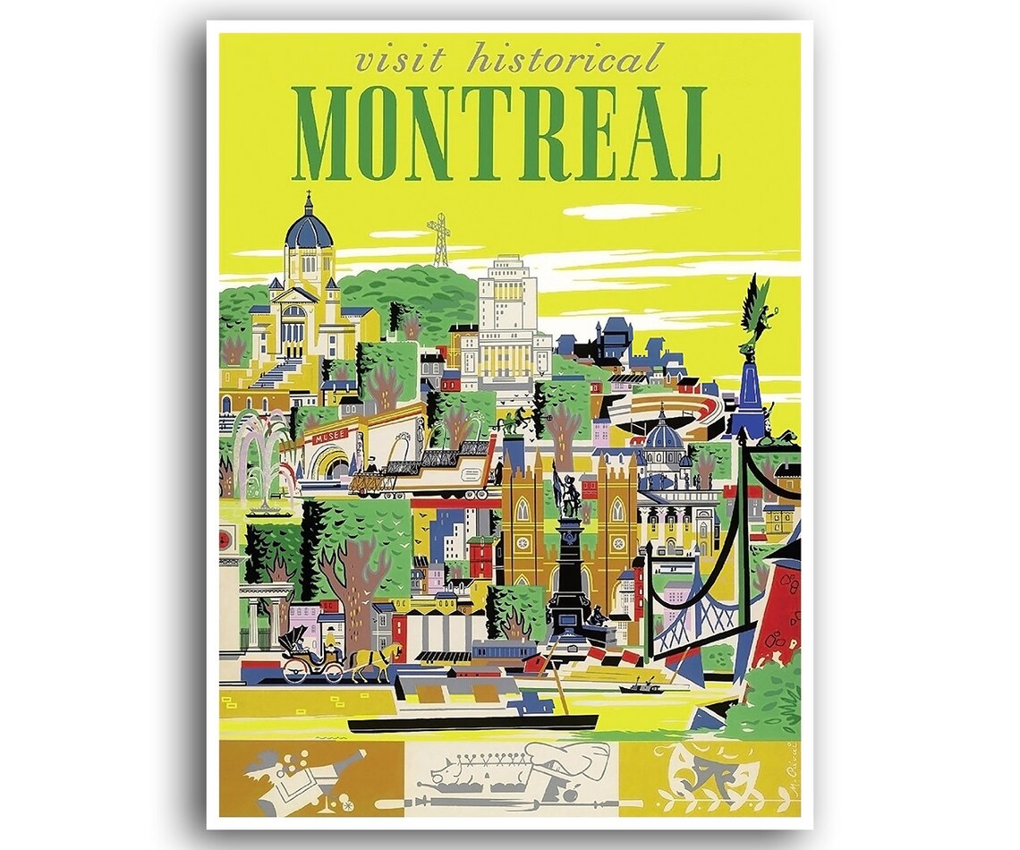 Montreal Canada Travel Poster, Art Print