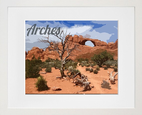 Arches National Park Utah Red Rock Desert Arch Travel Poster