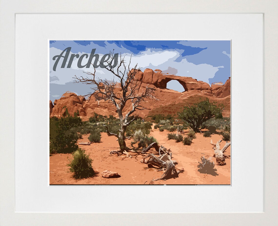 Arches National Park Utah Red Rock Desert Arch Travel Poster