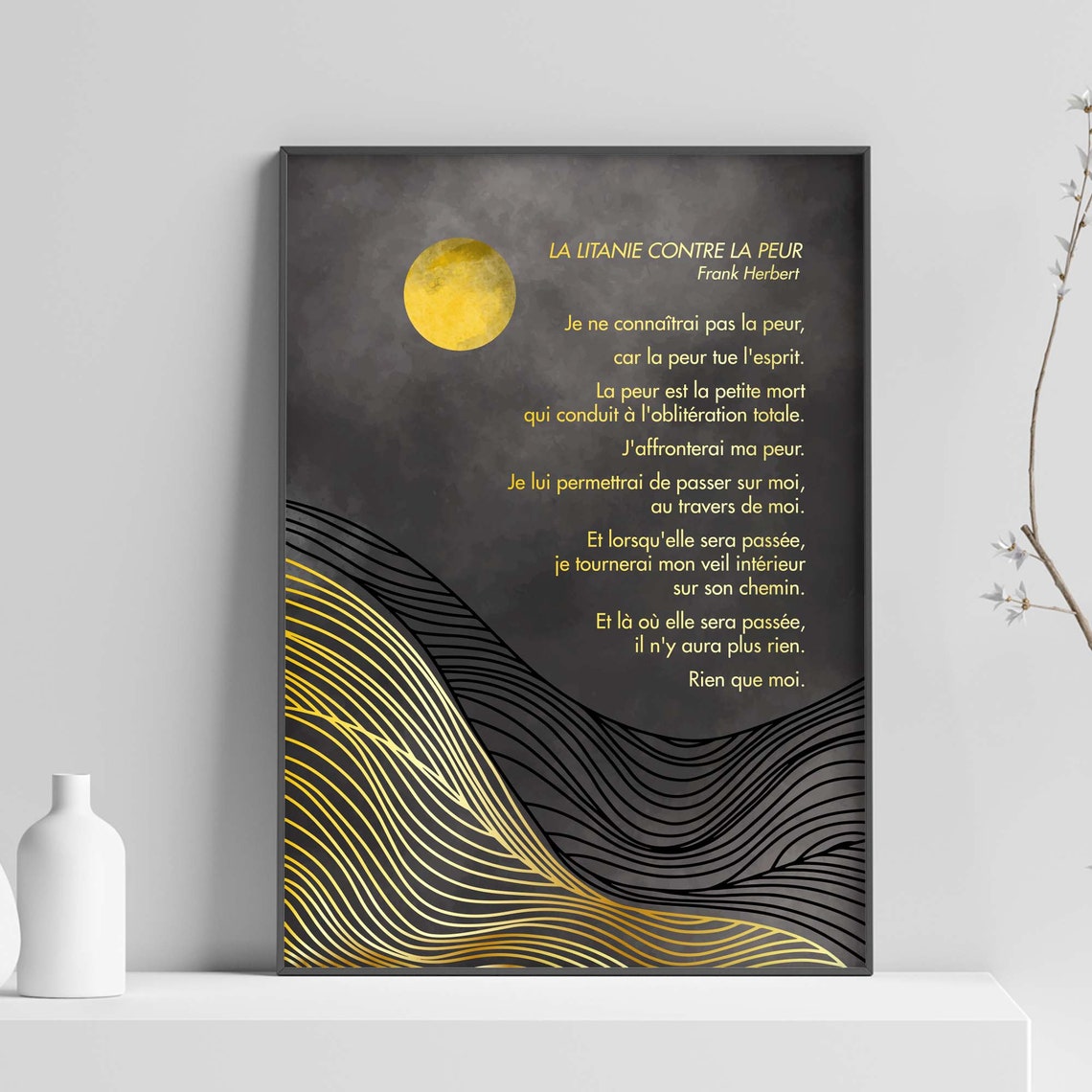 Frank Herbert La Litanie Contre La Peur French Dune Style Poster