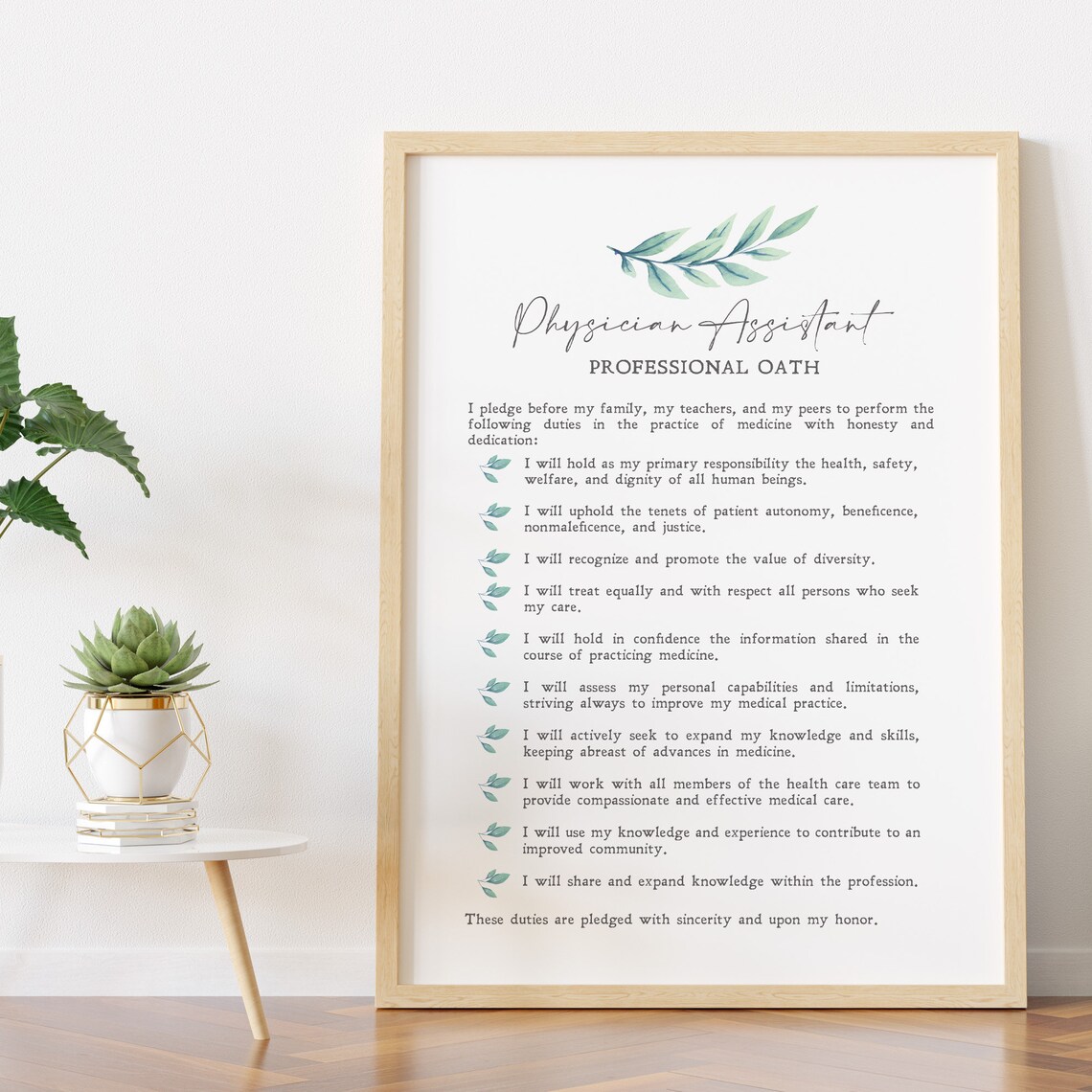 Physician Assistant Oath, Graduation Gift Poster Print - Image 2