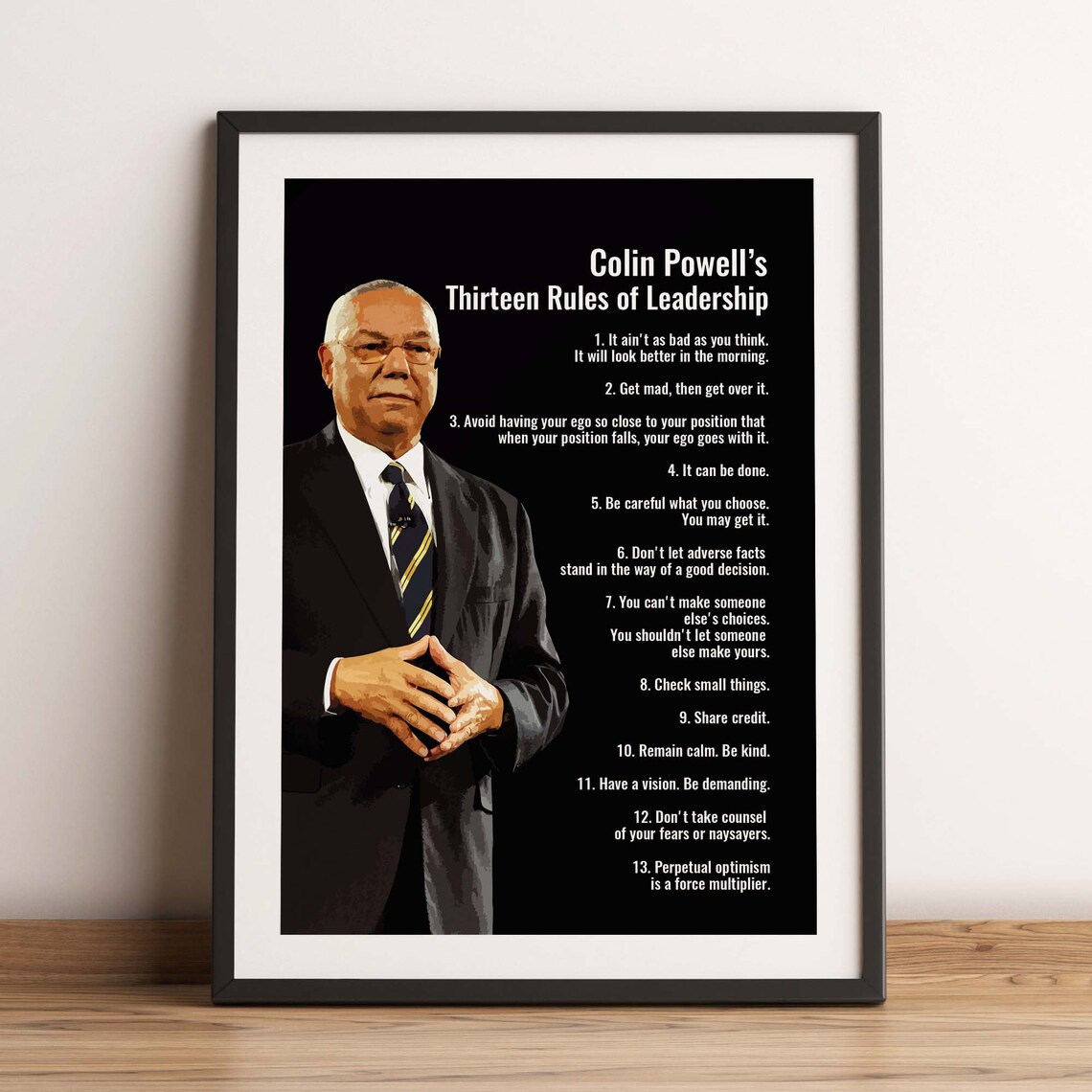 Colin Powell Thirteen Rules of Leadership Poster - Image 2