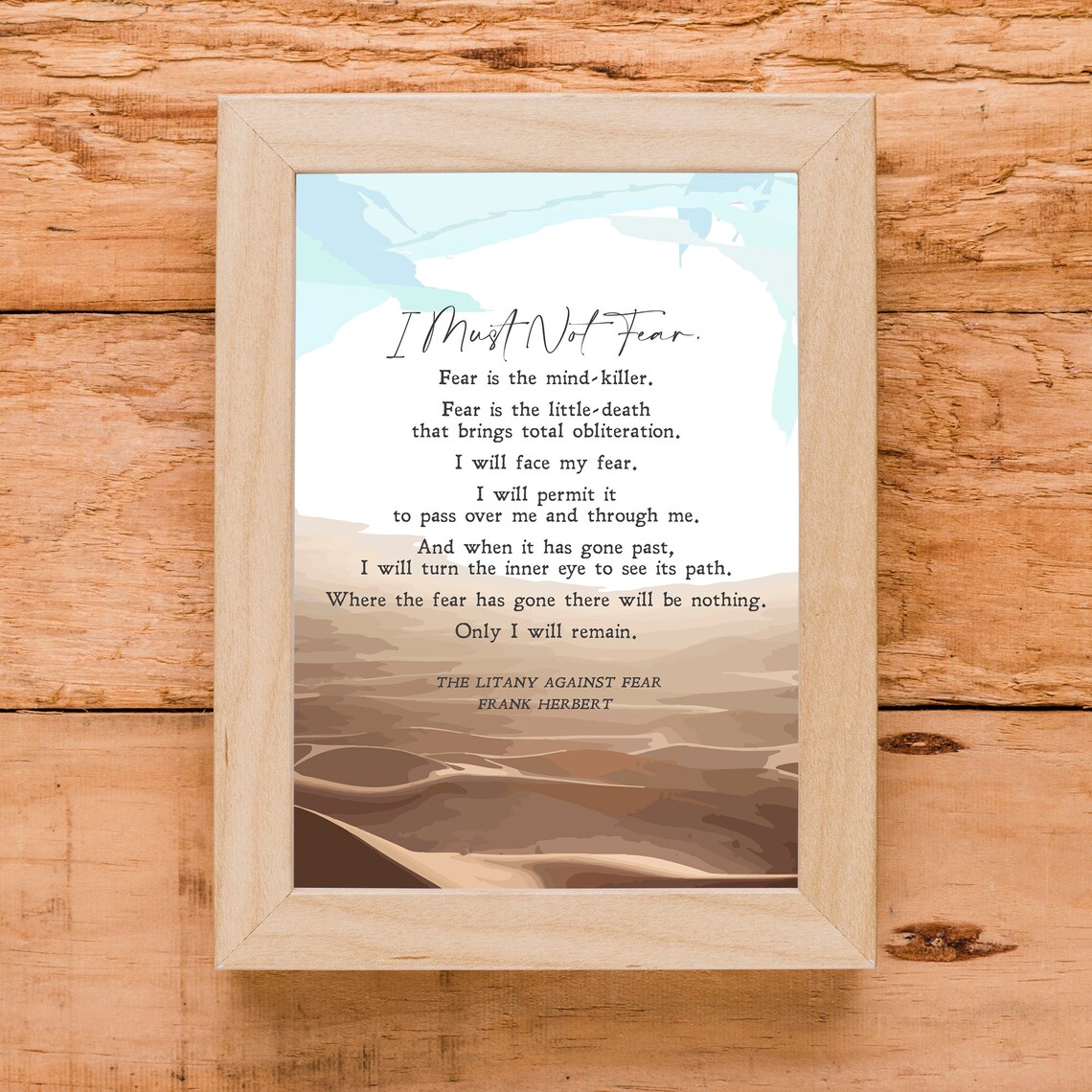 Litany Against Fear, Frank Herbert Quote Art Print - Image 2