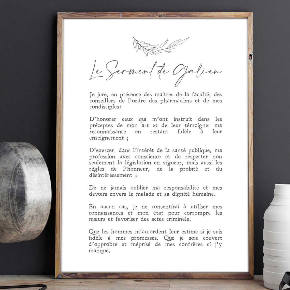 Serment De Galien French Medical Oath Art Print - Image 2