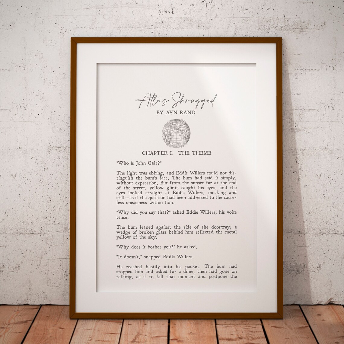 Atlas Shrugged by Ayn Rand, Minimalist Art Print