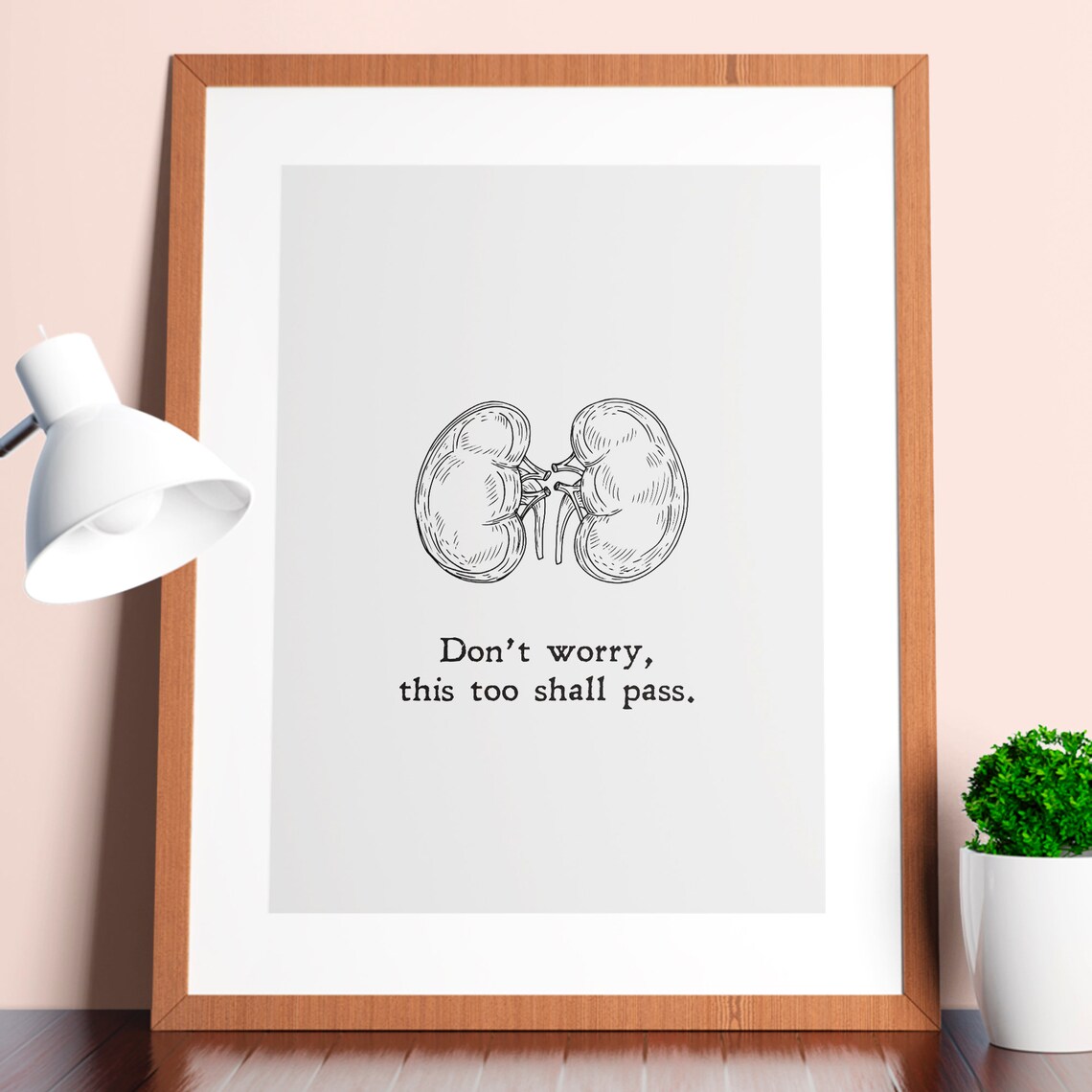 Kidney Pun Funny Medical Gift Anatomical Line Art Humor Poster