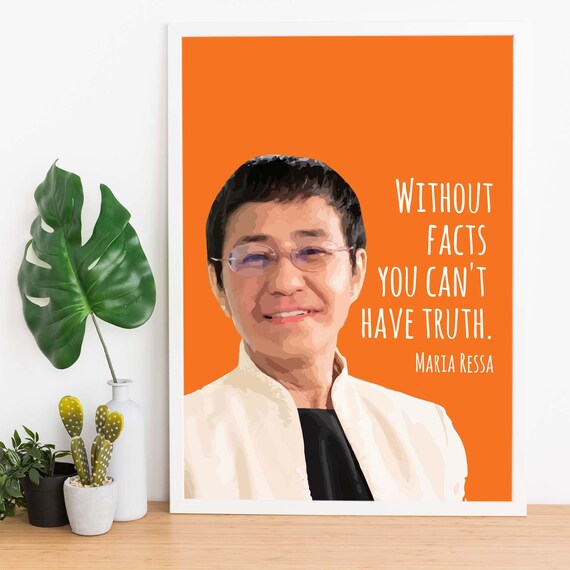 Maria Ressa Without Facts You Cant Have Truth Quote Pop Art Print