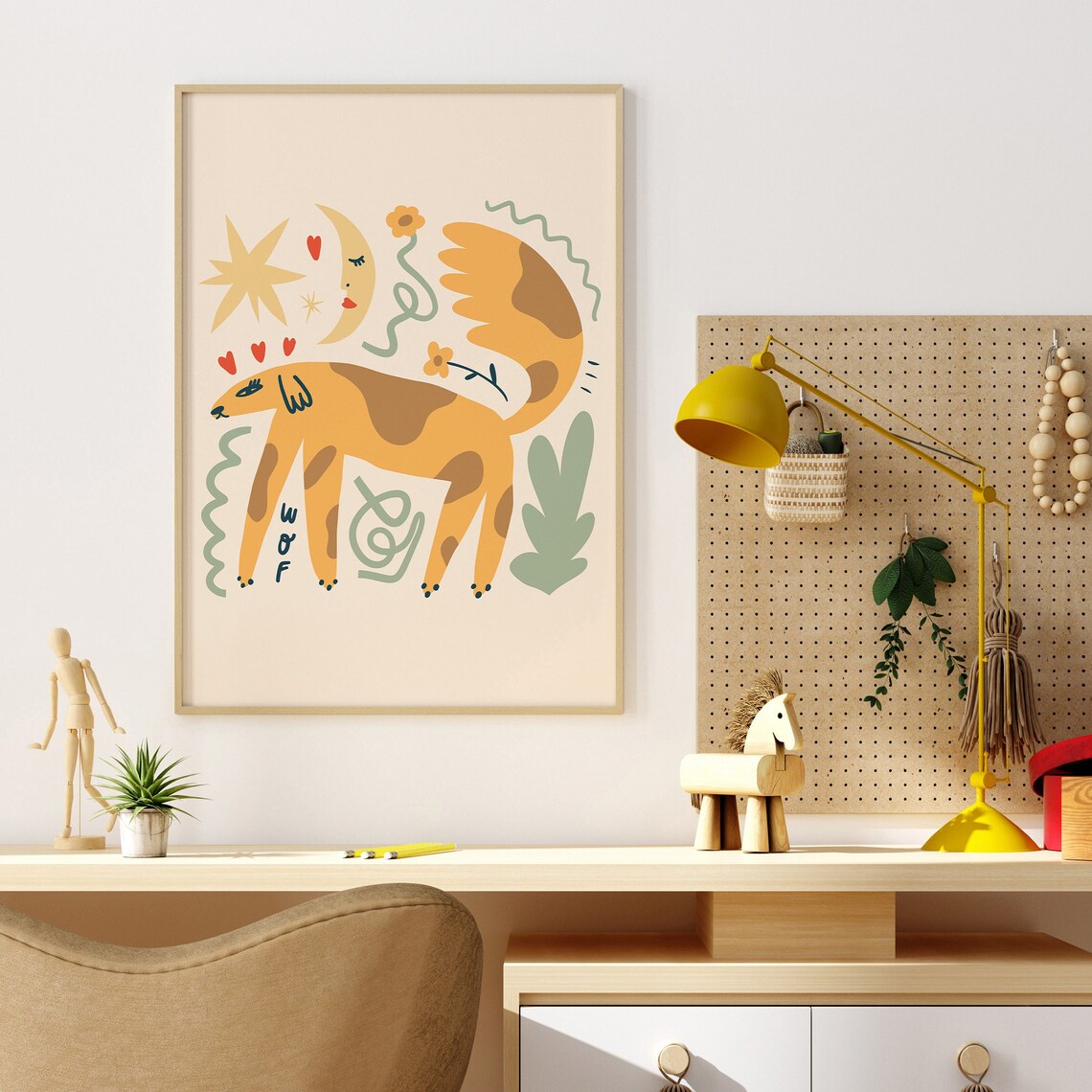 Funky Dog Print, Boho Kids Room Art Print - Image 4