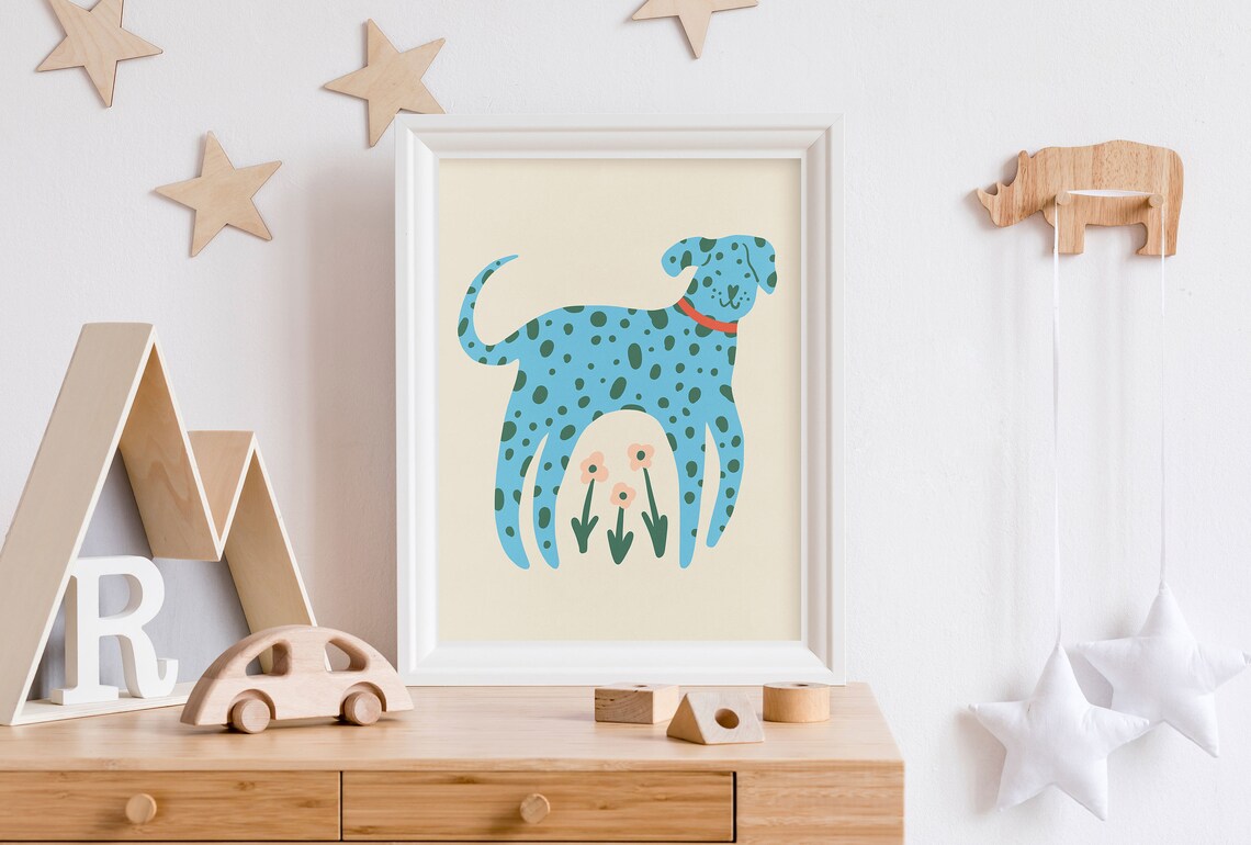 Dalmatian Retro Animal Kids Art Print, Playroom Decor - Image 4