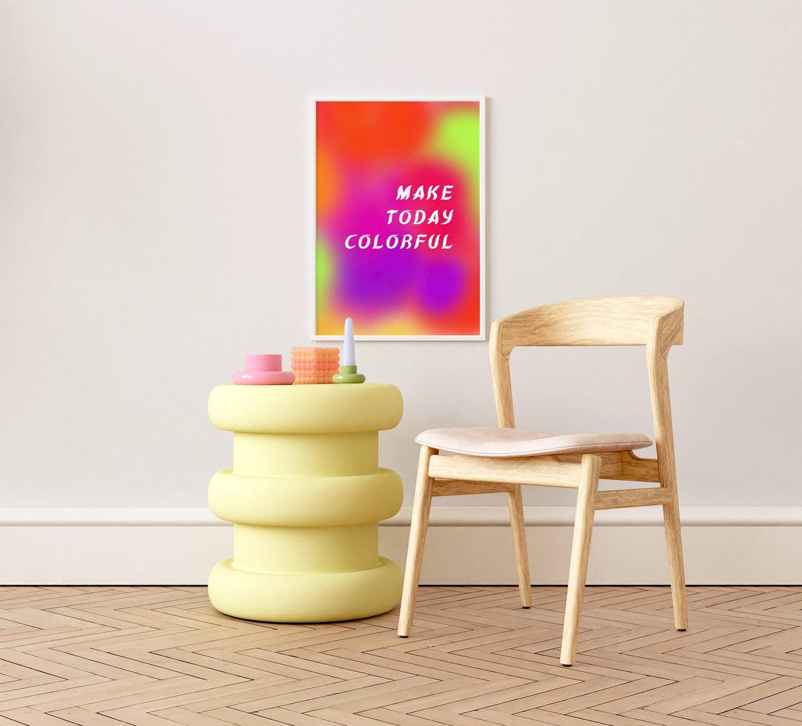 Make Today Colorful Quote Rainbow Gradient Kids Room Wall Poster - Image 3