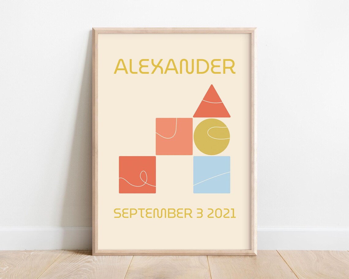 Custom Name Print, Vintage Nursery Decor Art Print