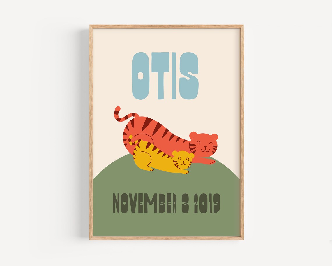 Custom Kids Name Poster, Jungle Theme Nursery Decor