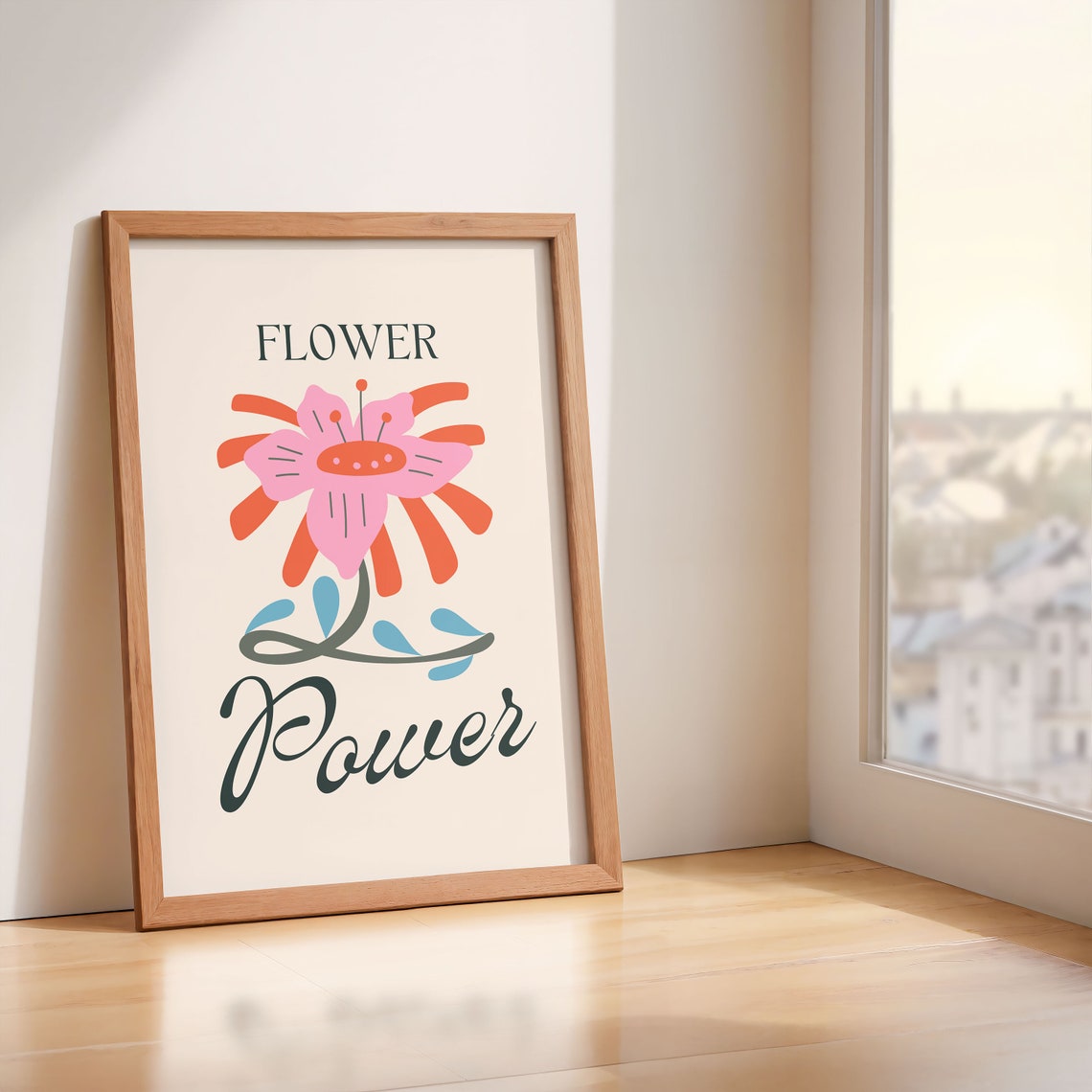 Flower Power Retro Bloom Quote Groovy Kids Room Decor Wall Art - Image 5