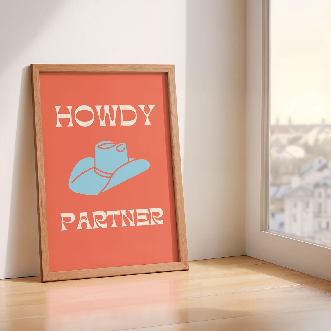 Howdy Partner Print, Whimsical Western Nursery Art Print
