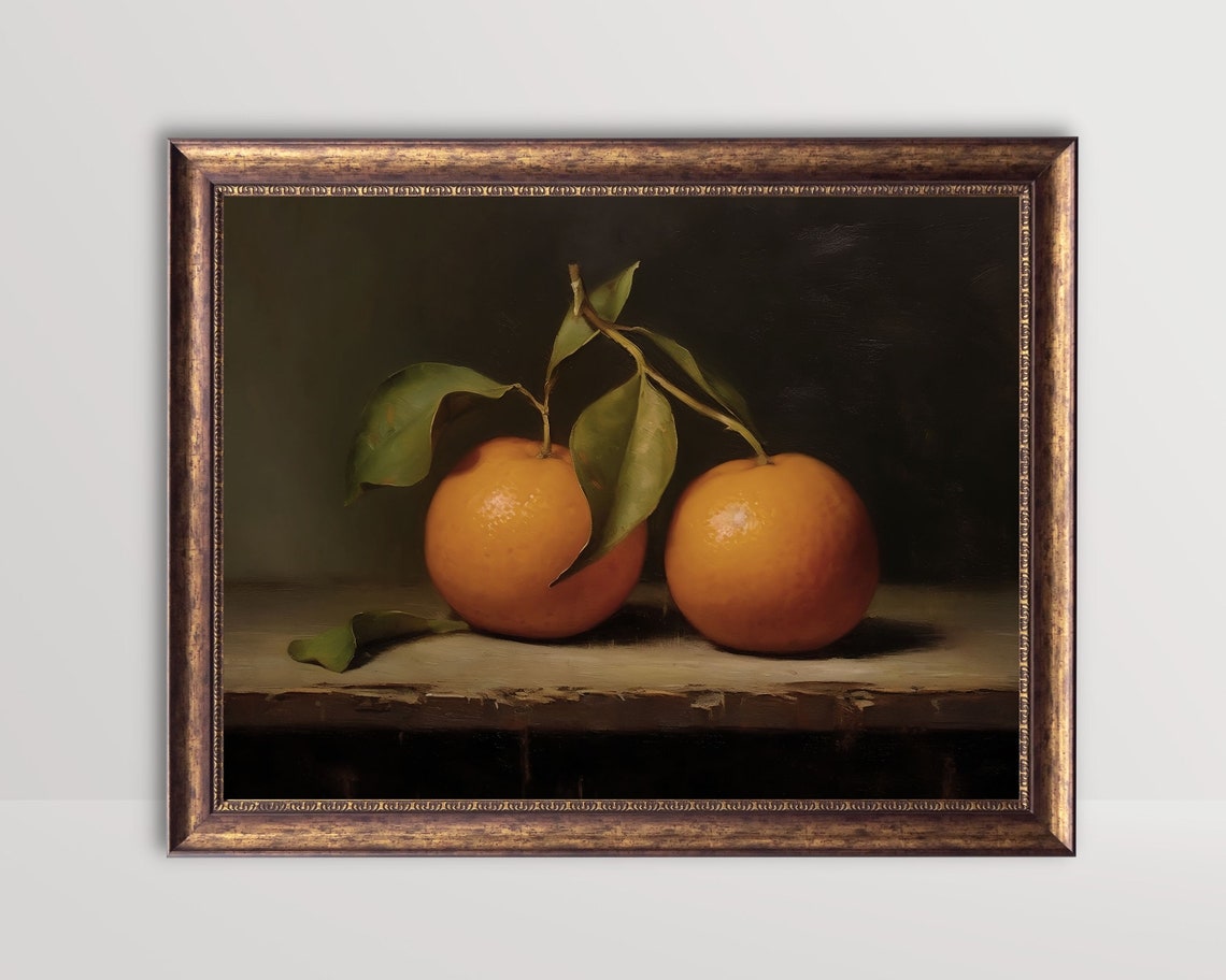 Clementine Still Life, Vintage French Country Art Print