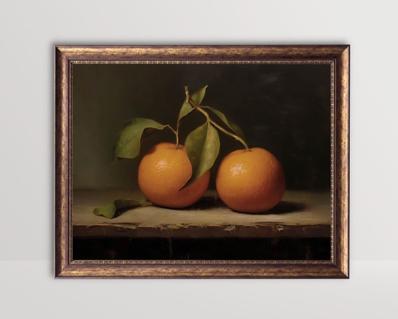 Clementine Still Life, Vintage French Country Art Print
