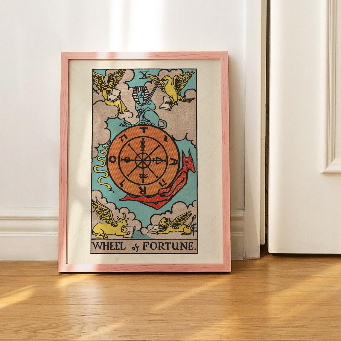 Rider Waite Wheel Of Fortune Tarot Card Vintage Tarot Art Print - Image 2