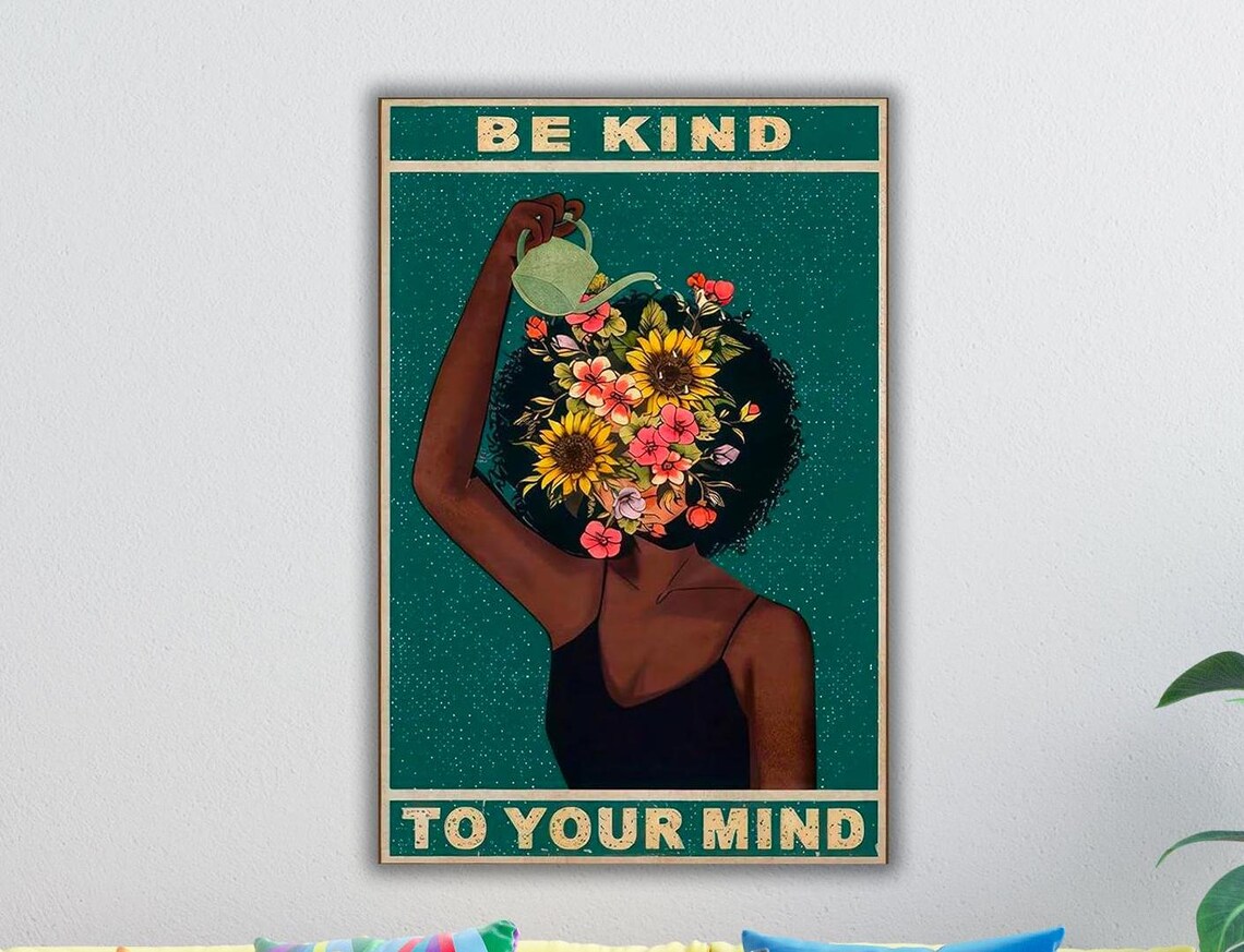 Be Kind To Your Mind Retro Mental Health Poster