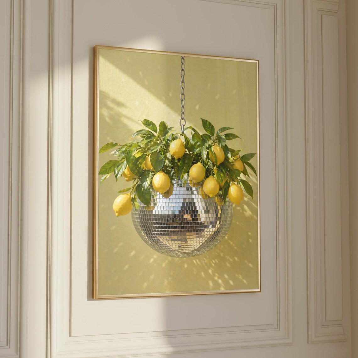 Disco Lemon Art Print, Funky Kitchen Decor