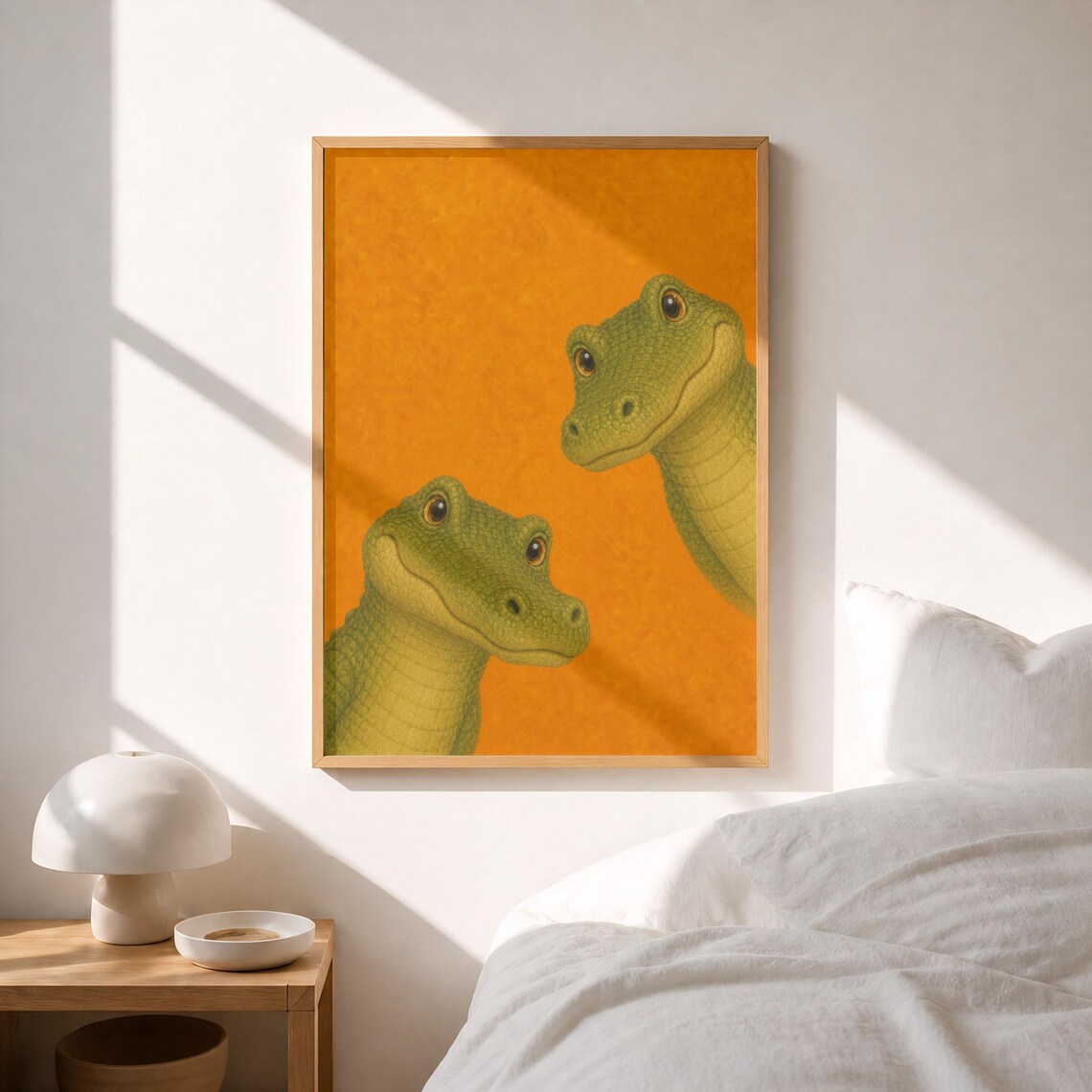 Minimalist Crocodile Print, Scandinavian Animal Art Print