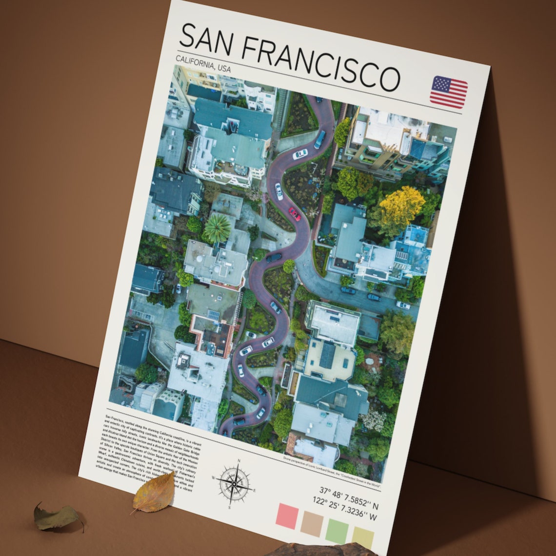 San Francisco Lombard Street Drone View Crooked Street Aerial Poster - Image 5