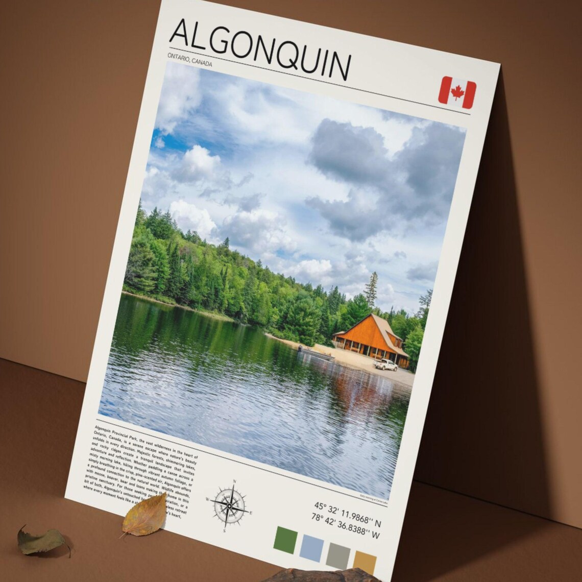 Algonquin Ontario Canada Forest Lake Lodge Canoe Nature Travel Poster - Image 4