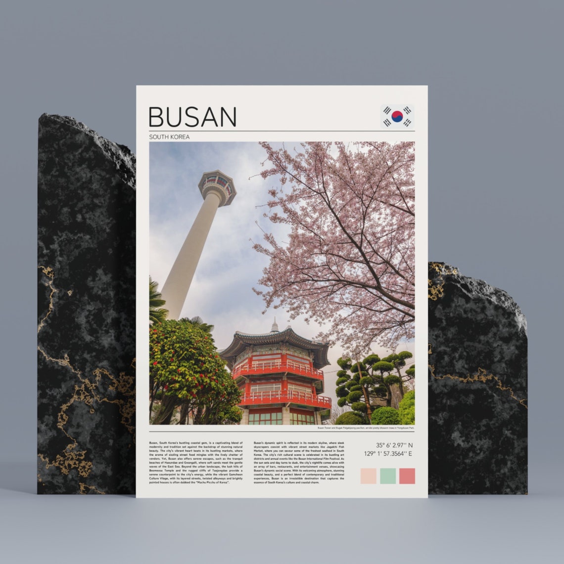 Busan Print Busan Korea Wall Art Busan South Korea South Korea Art South Korea Travel Print Busan Yongdusan Park Busan Tower - Image 5