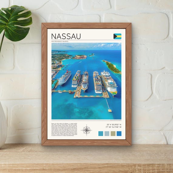 Nassau Print Nassau Wall Art Nassau Bahamas Poster Caribbean Art Print Bahamas Gift Nassau Art Print Nassau Artwork Caribbean Artwork