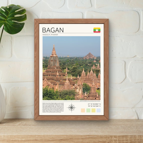 Bagan Print Bagan Wall Art Myanmar Travel Print Bagan Gift Idea Myanmar Print Bagan Temples Myanmar Wall Art Bagan Poster