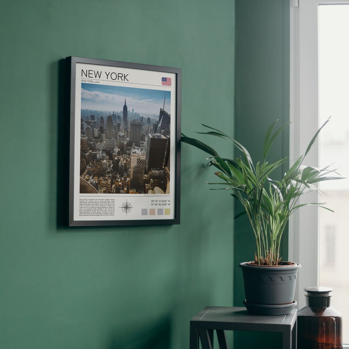 New York City Manhattan Skyline Daytime Minimalist Travel Poster - Image 3