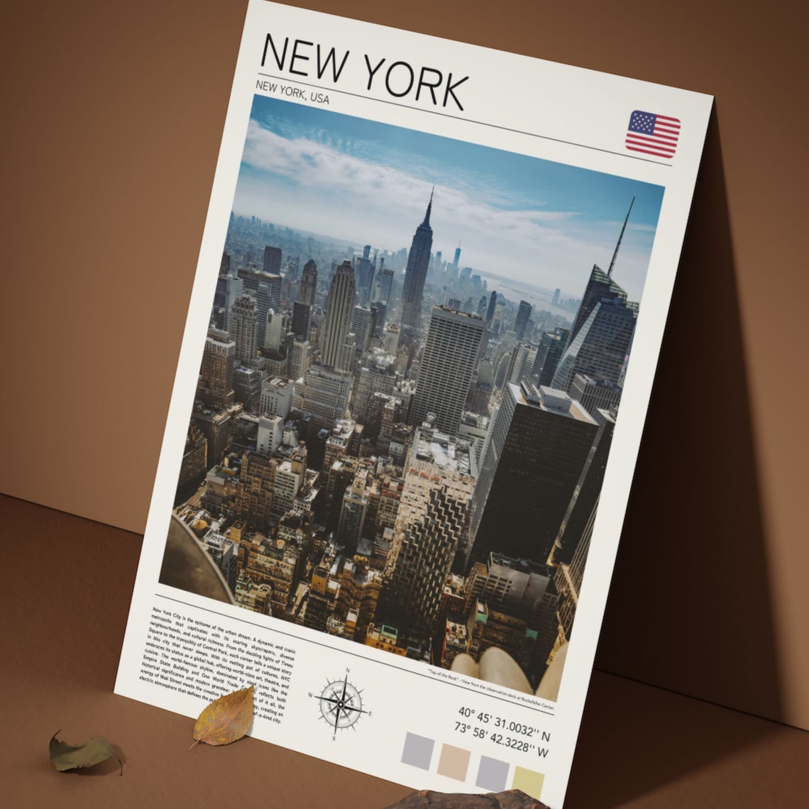 New York Poster New York City Print Nyc Wall Art New York Skyline Print New York From Above Art New York Cityscape Skyscaper Print - Image 5