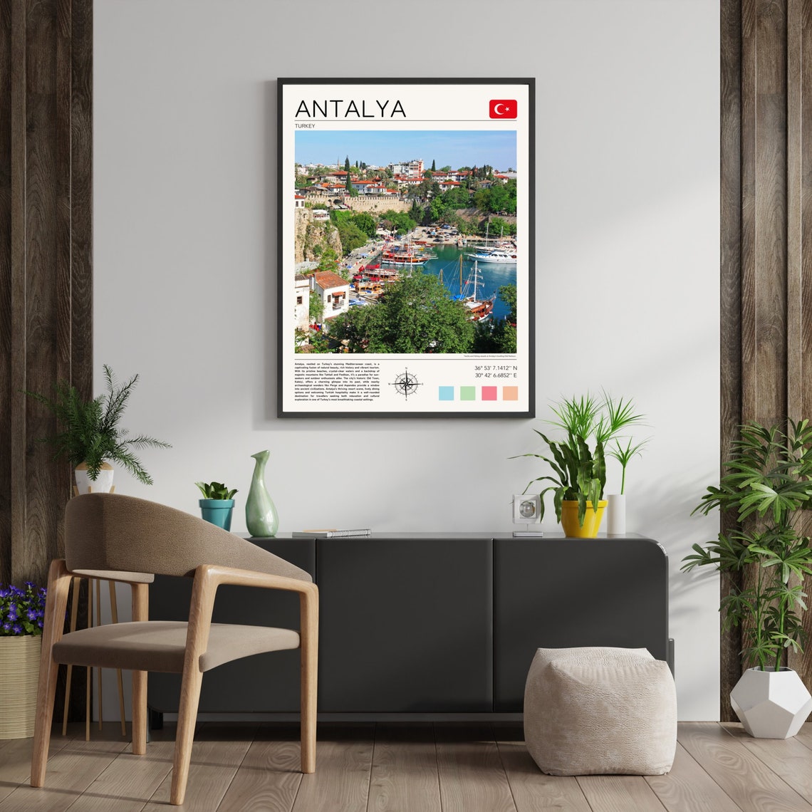 Antalya Turkey Old Harbor Marina Mediterranean Coastal City Poster - Image 3