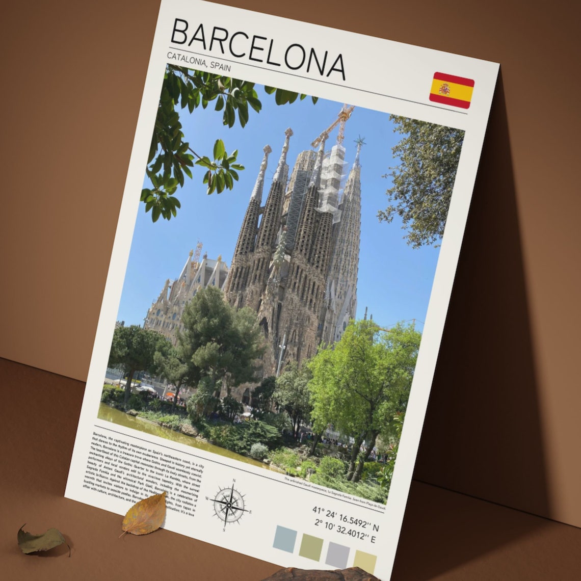 Barcelona Print Barcelona Poster Print Travel Gift Idea Barcelona Wall Art Sagrada Familia Art Catalonia Travel Gaudi - Image 5