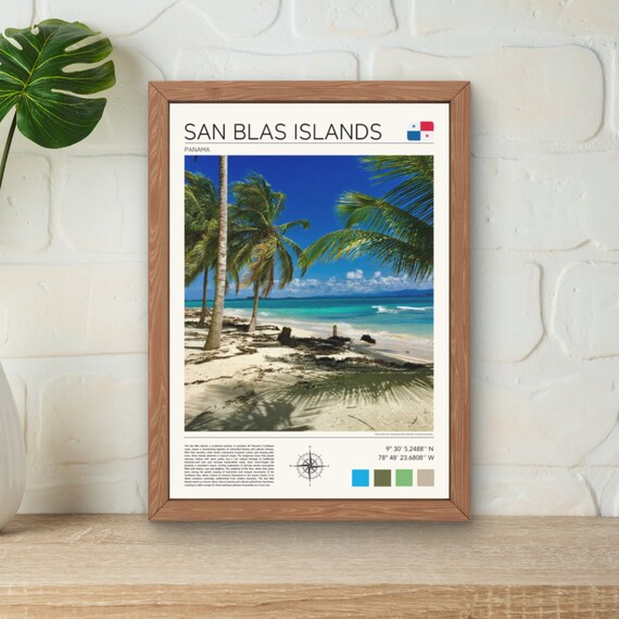 San Blas Print San Blas Islands Wall Art Panama Travel Art San Blas Poster San Blas Panama Tropical Paradise Wall Art Guna Yala