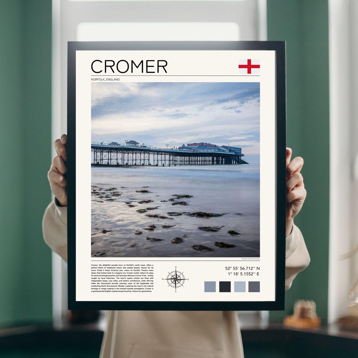 Cromer Norfolk England Victorian Pier Beach Seaside Travel Poster - Image 2