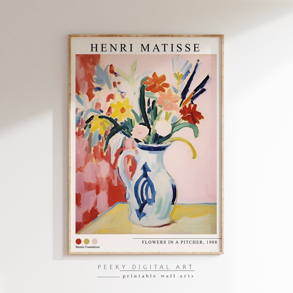 Henri Matisse Flowers In A Pitcher 1908 Fauvist Still Life Poster - Image 2